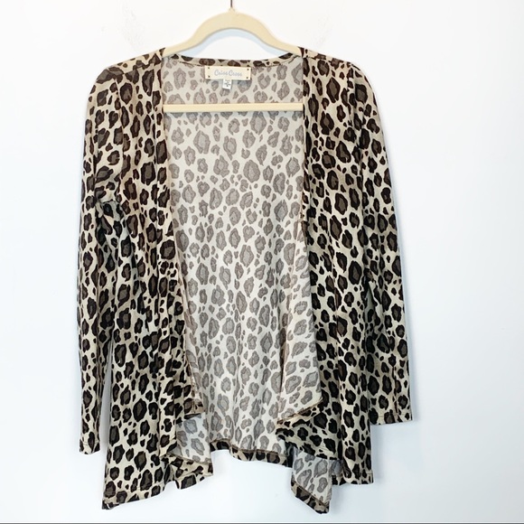 Criss Cross Leopard Print Cardigan - Picture 1 of 3